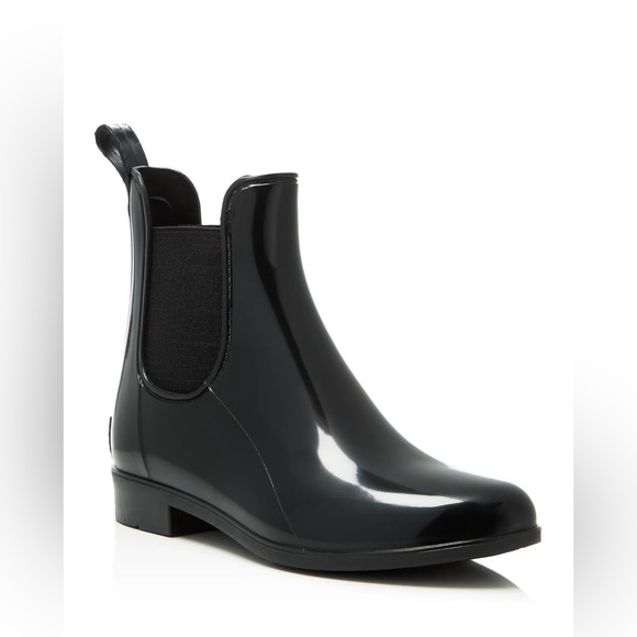 Sam Edelman Tinsley Gloss Chelsea Rain Booties in Black - Picture 1 of 12